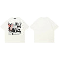 Aethetic White Graphic T-Shirt — fabric close-up