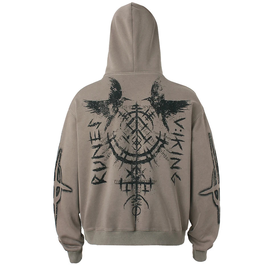 Eyes Graphic Oversized Hoodie — detail shot