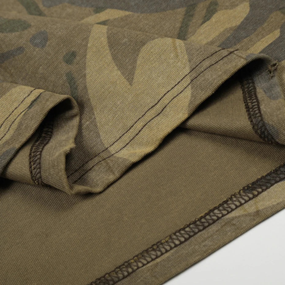 Vintage Camouflage Oversized Long Sleeve Tee — fit shot