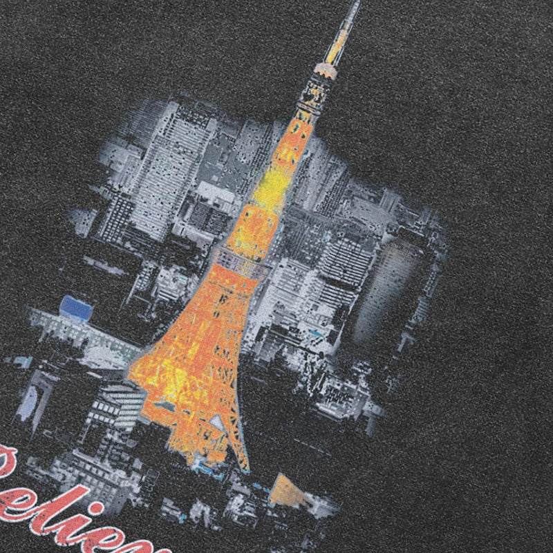Tokyo Retro Black Washed T-Shirt — front view
