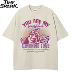 Y2K Beige Graphic T-Shirt — detail shot