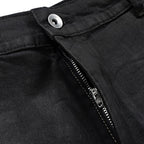 Black Loose Denim Shorts — back view