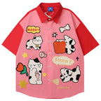 Shirts Y2K Cat Graphic Loose Shirt — back view