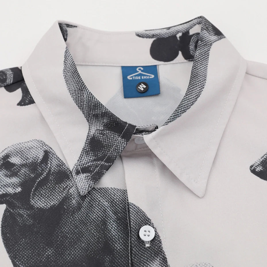 Dog Graphic Loose Shirt — back view