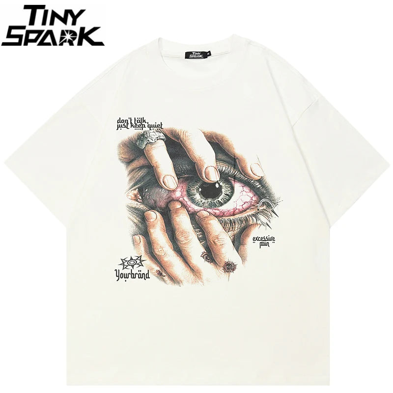 Beige Big Eye Graphic T-Shirt — front view