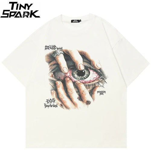 Beige Big Eye Graphic T-Shirt — front view