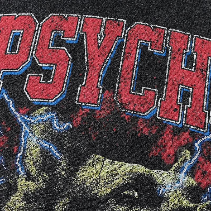 Wolf Lightning Washed T-Shirt — fit shot