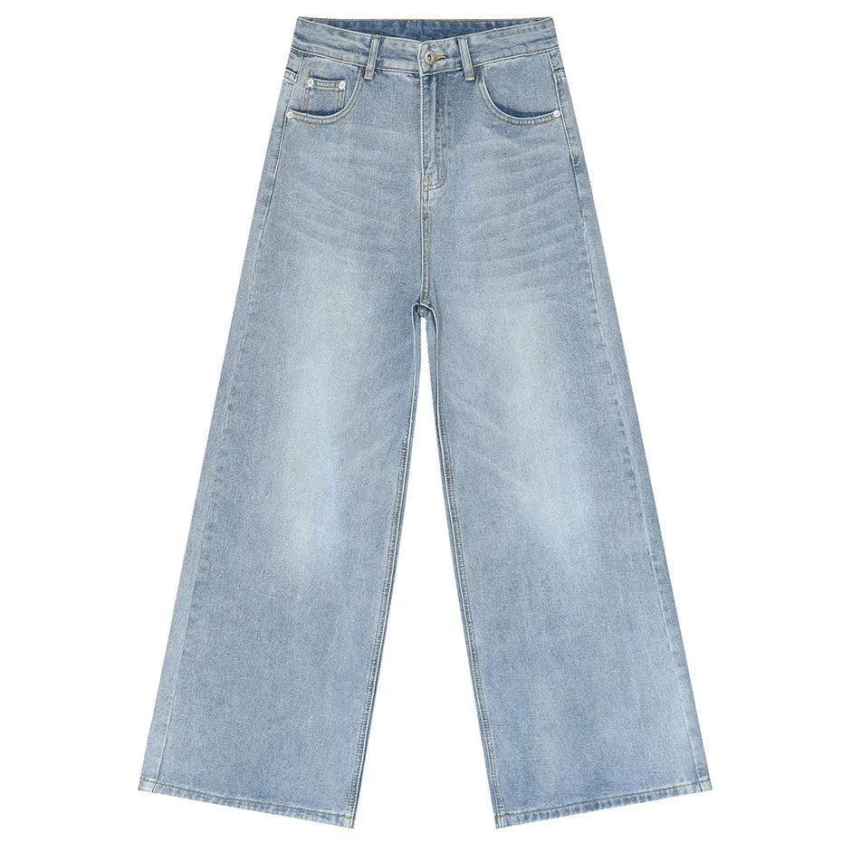 Vintage Black Denim Baggy Jeans — flat lay
