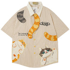 Shirts Vintage Cat Embroidered Oversized Shirt — styling shot