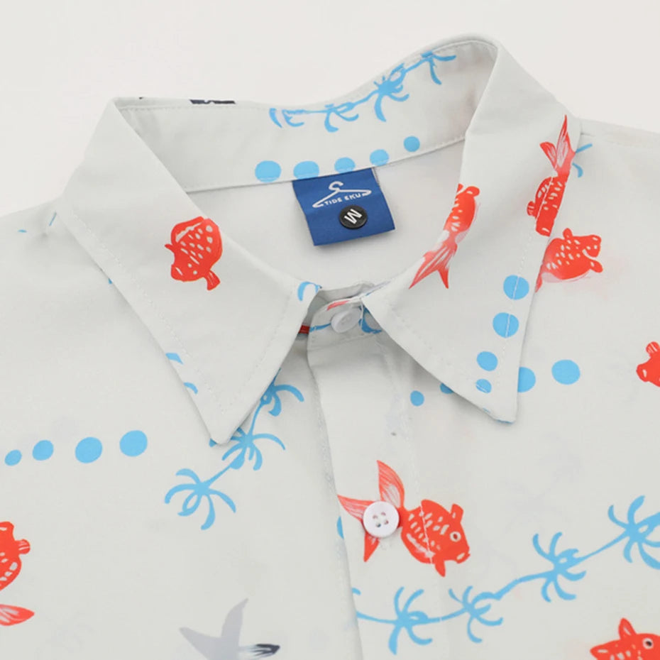 Hawaii Graphic Loose Shirt — back view