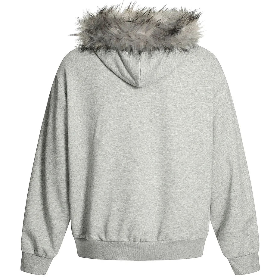 Fur Oversized Hoodie — front view