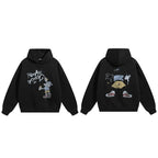 Cartoon Graphic Hoodie — fabric close-up