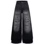 Loose Vintage Black Denim Baggy Jeans — styling shot