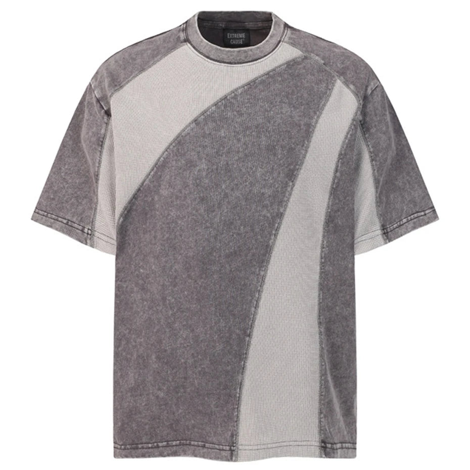 Y2K Vintage Color Block Oversized T-Shirt — back view