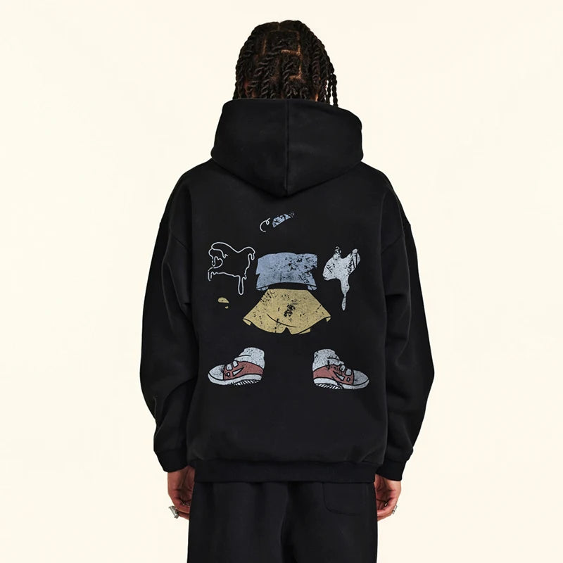 Cartoon Graphic Hoodie — back view