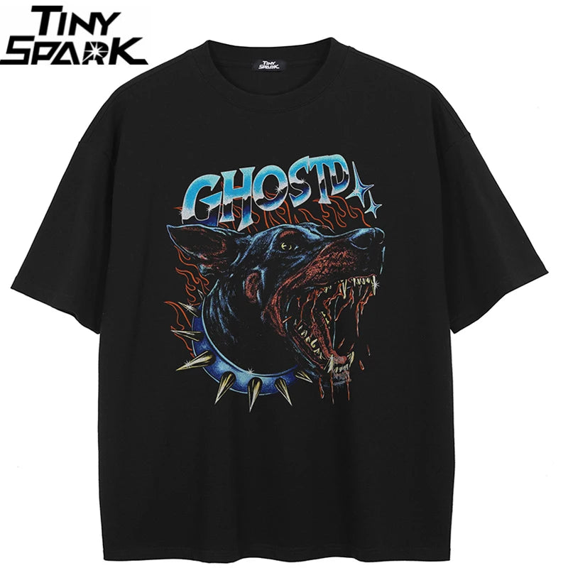 Punk Black Dog Faded T-Shirt — back view