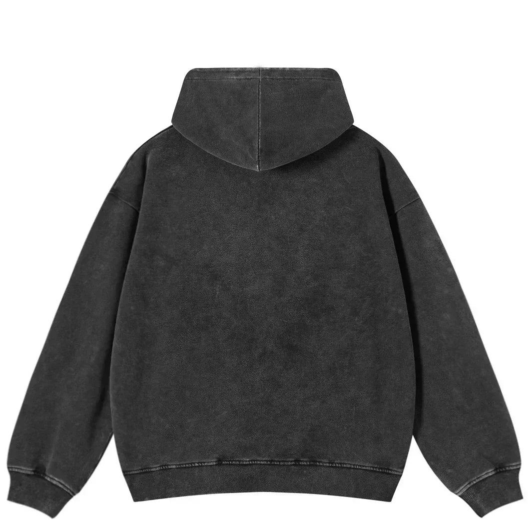 Red Graphic Oversized Hoodie — back view