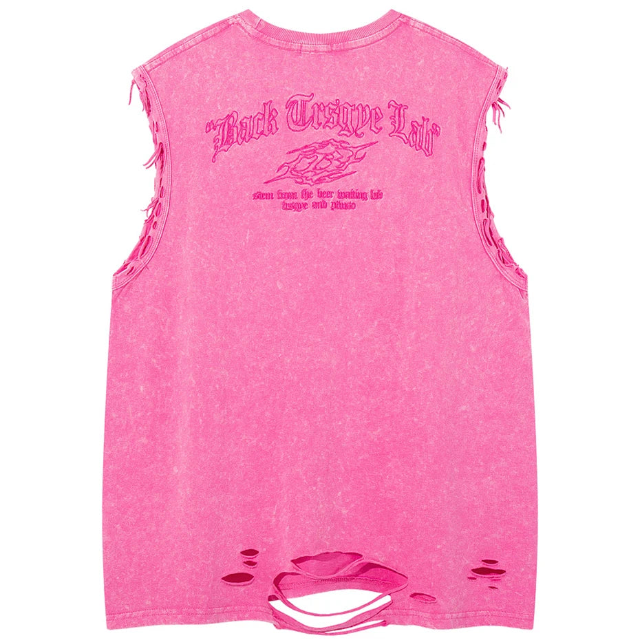 Vintage Embroidered Oversized Vest — front view