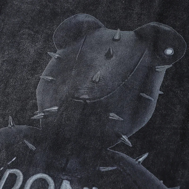 Vintage Black Bear Washed Oversized T-Shirt — fit shot