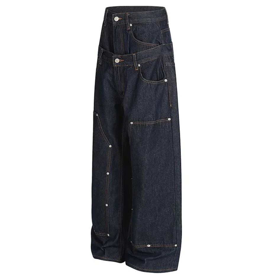 Blue Denim Baggy Jeans — front view