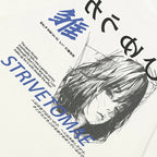 Tshirt Y2K White Anime Cartoon Graphic T-Shirt — front view