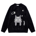 Sweaters Y2K Cat Graphic Knit Oversized Sweater — back view