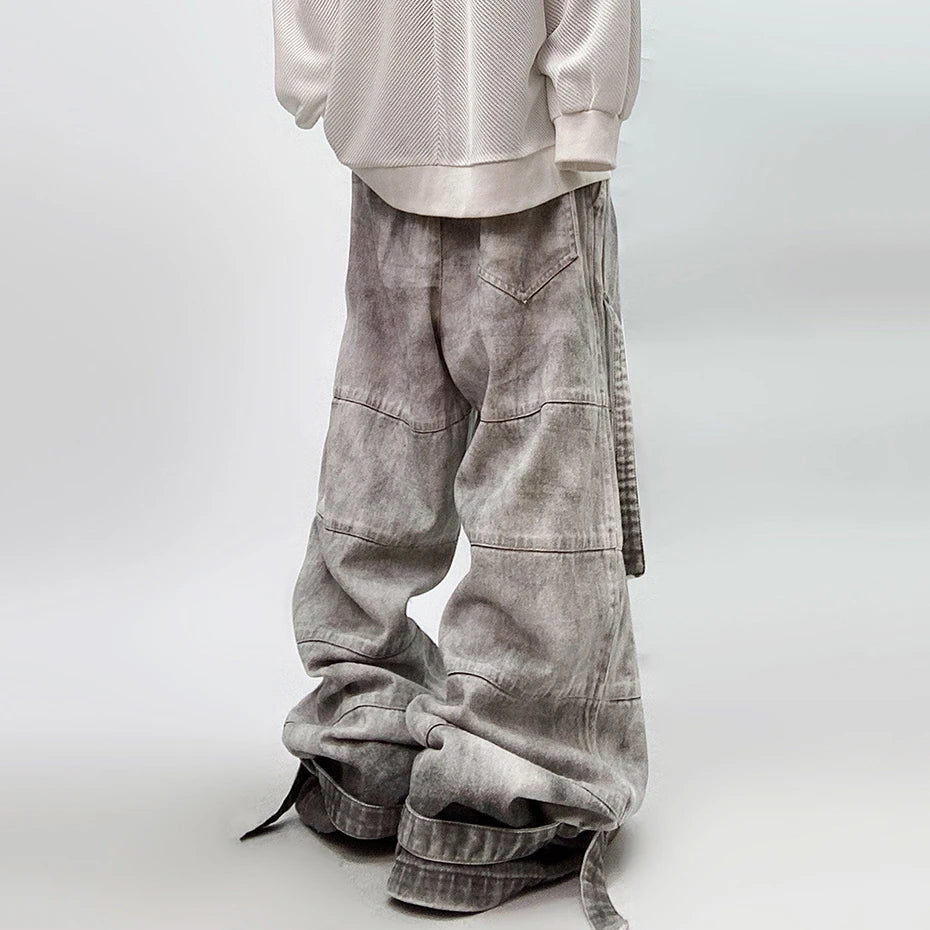 Vintage Denim Baggy Ripped Jeans — fit shot