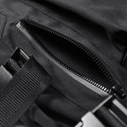 Techwear Black Car Oversized Bomber Jacket — fabric close-up