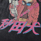 Black Cartoon Anime Graphic T-Shirt — fit shot