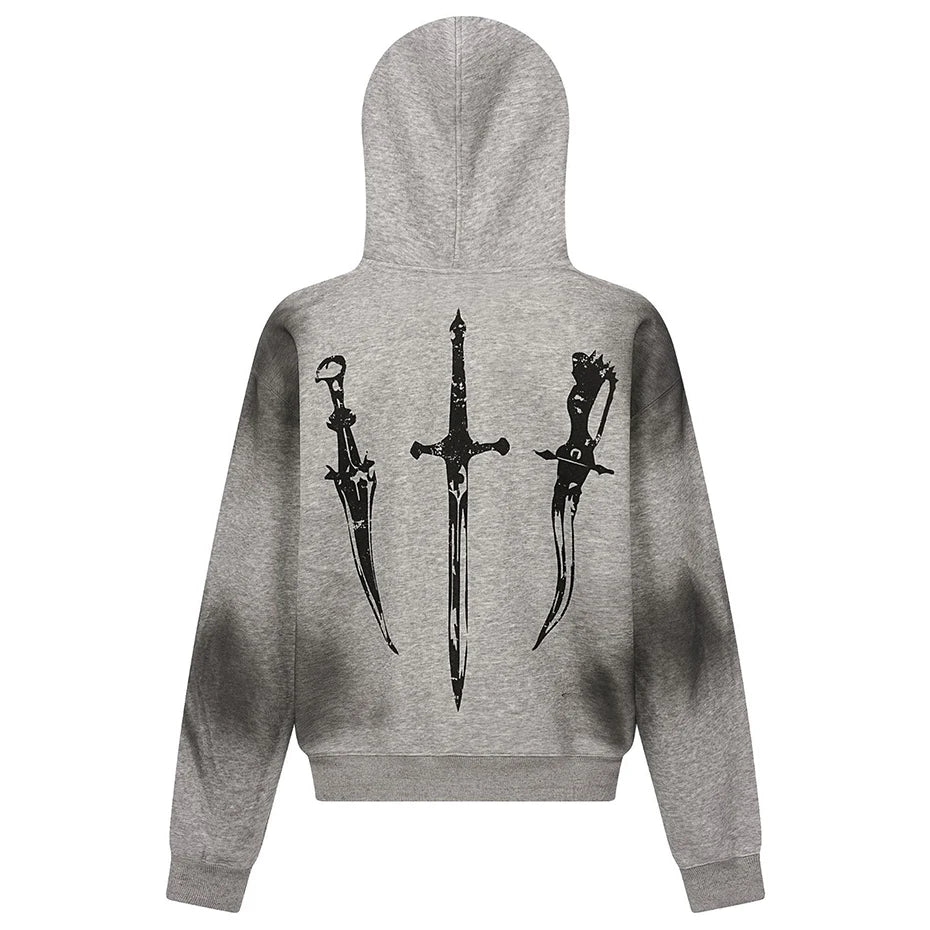 Y2K Hooded Fur Oversized Jacket — front view