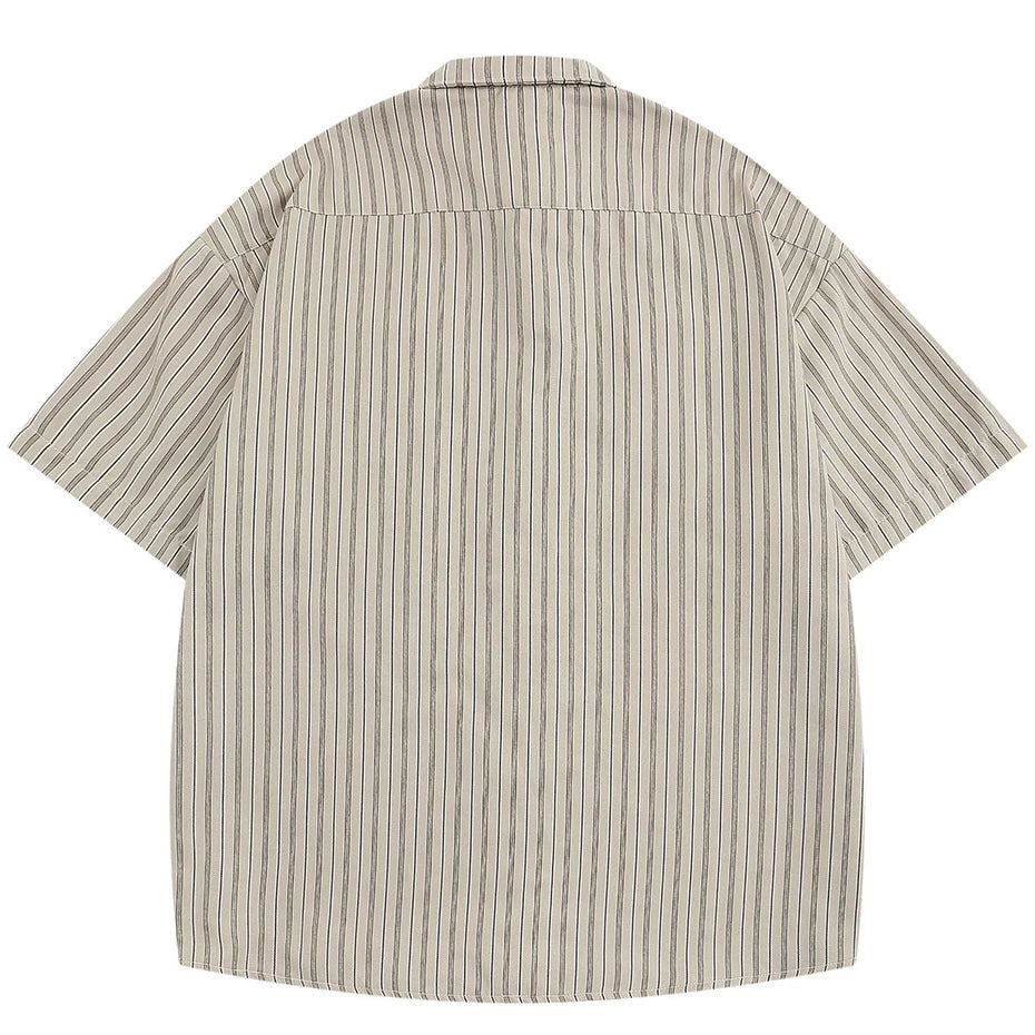 Vintage Striped Loose Shirt — front view