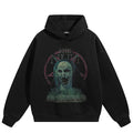 Vintage Devil Graphic Hoodie — fabric close-up