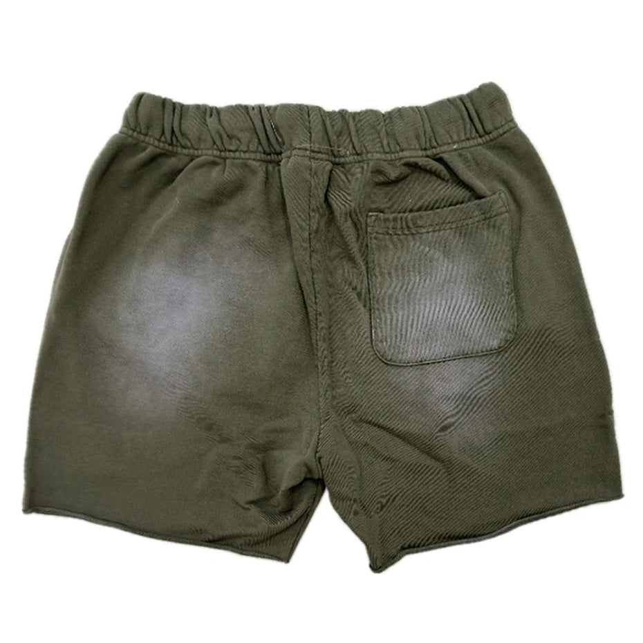 Vintage Eyes Patchwork Sweat Shorts — detail shot