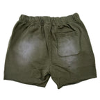 Vintage Eyes Patchwork Sweat Shorts — detail shot