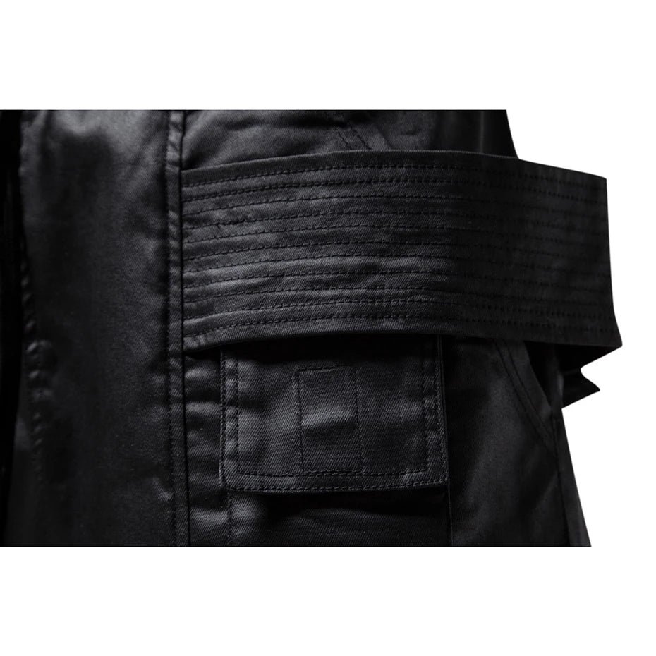 Punk Black Cargo Pants — detail shot