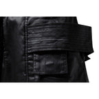 Punk Black Cargo Pants — detail shot