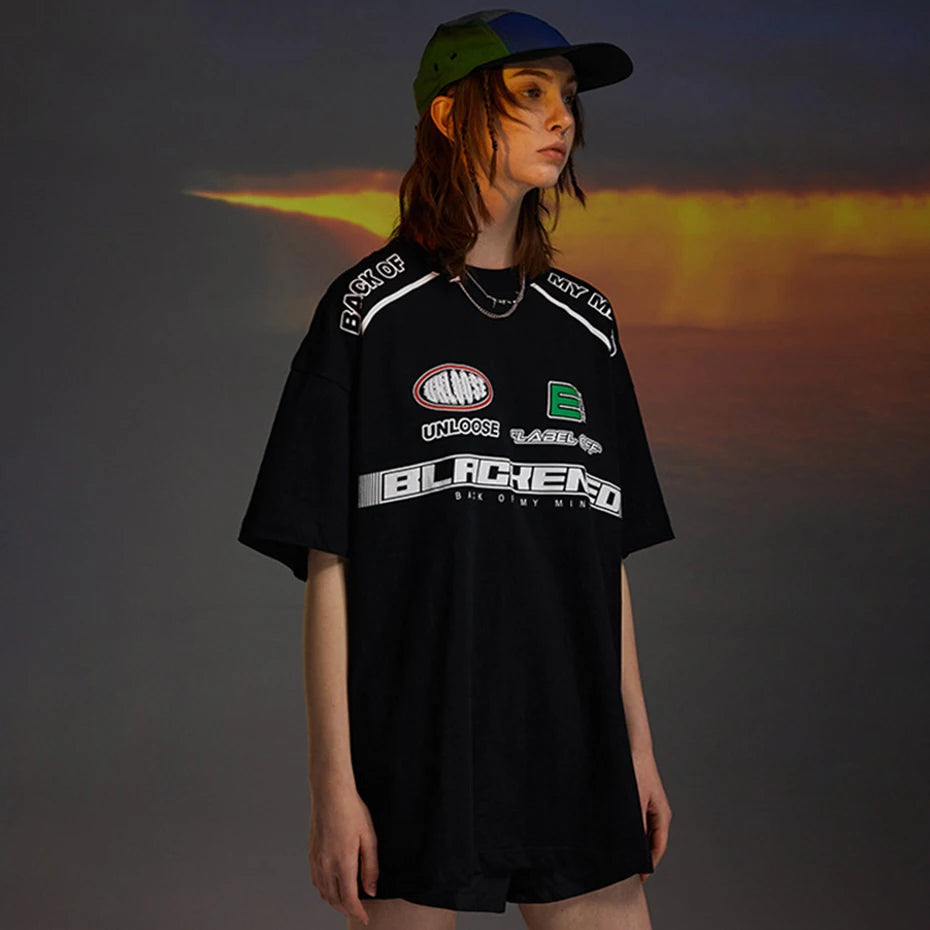 Y2K Racing Loose T-Shirt — back view