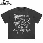 Letter Retro Black Washed T-Shirt — front view
