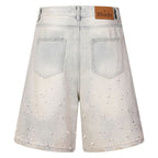 Pearl Vintage Loose Denim Shorts — front view