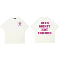 Y2K White Graphic T-Shirt — fabric close-up