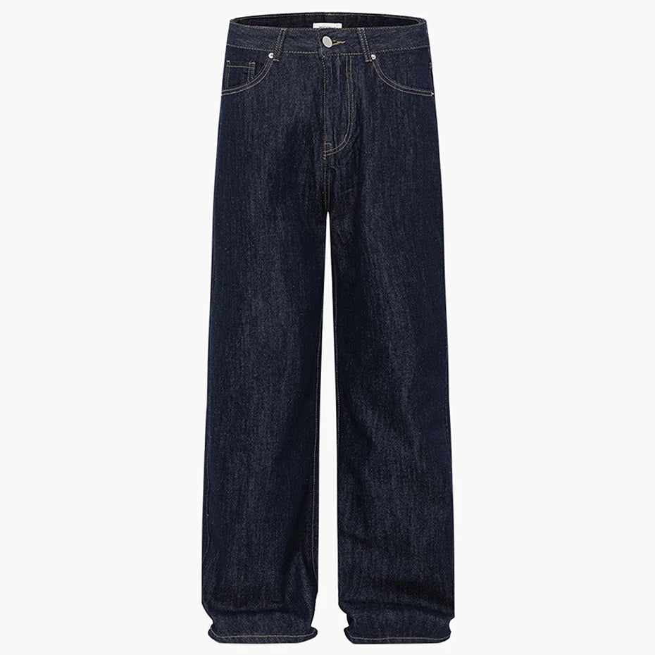 Pocket Vintage Denim Baggy Jeans — side view