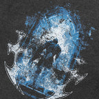Warrior Retro Black Washed T-Shirt — detail shot