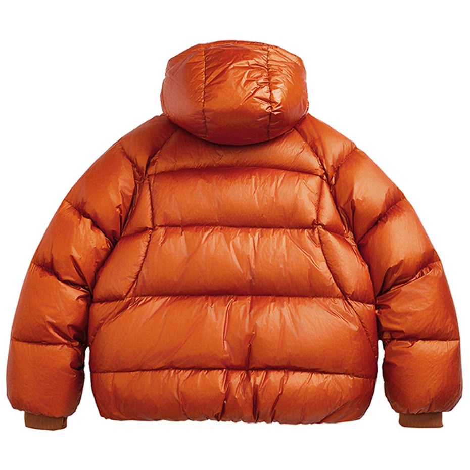 White Puffer Jacket — front view