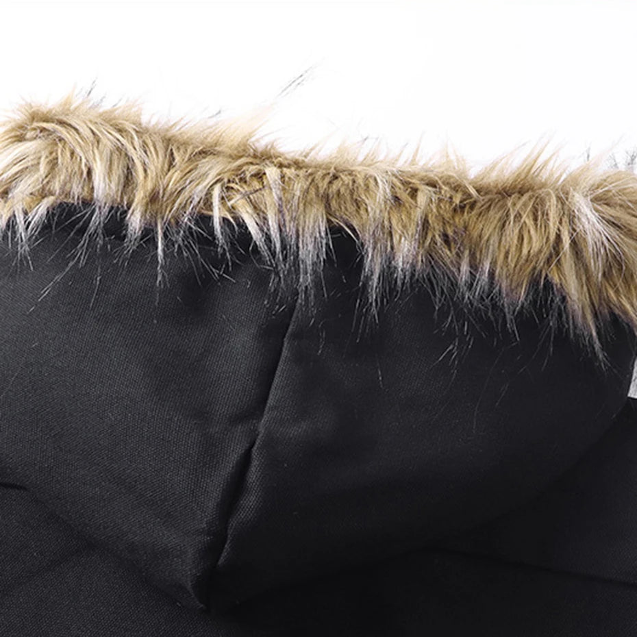 Fleece Vintage Padded Fur Puffer Jacket — fit shot