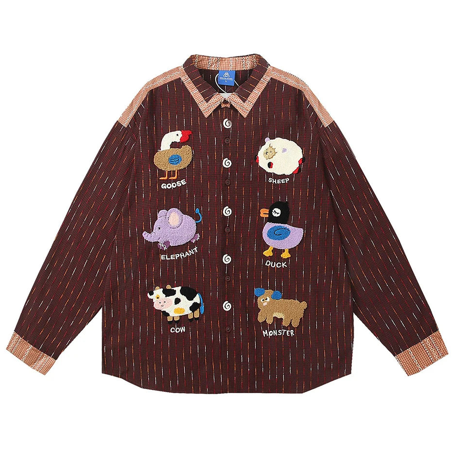 Vintage Cartoon Graphic Oversized Shirt — back view