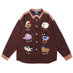 Vintage Cartoon Graphic Oversized Shirt — back view