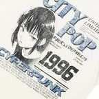 Tees Y2K White Anime Cartoon Graphic T-Shirt — front view