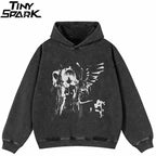 Angel Anime Cartoon Graphic Oversized Hoodie — front view