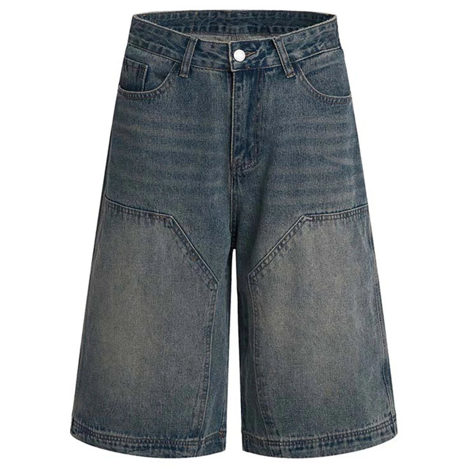 Vintage Loose Denim Shorts — fabric close-up