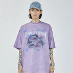 Robot Girl Print Loose T-Shirt — front view